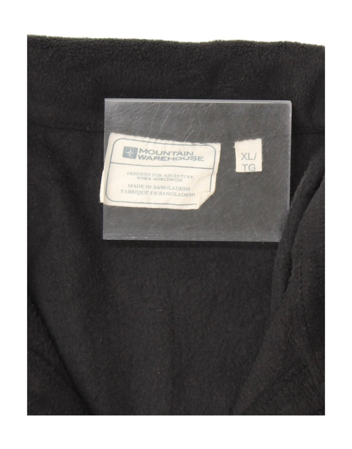 MOUNTAIN WAREHOUSE Mens Zip Neck Fleece Jumper XL Black Polyester Vintage Mountain Warehouse and Second-Hand Mountain Warehouse from Messina Hembry 