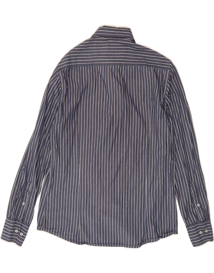 KAPPA Mens Shirt Large Navy Blue Pinstripe Cotton Vintage Kappa and Second-Hand Kappa from Messina Hembry 