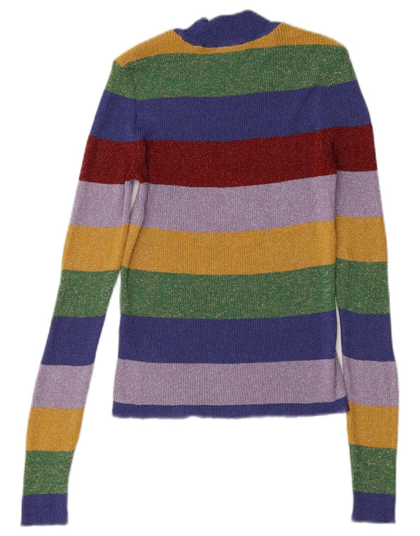 Женская блузка Zara Top UK 10, маленькая разноцветная полоска