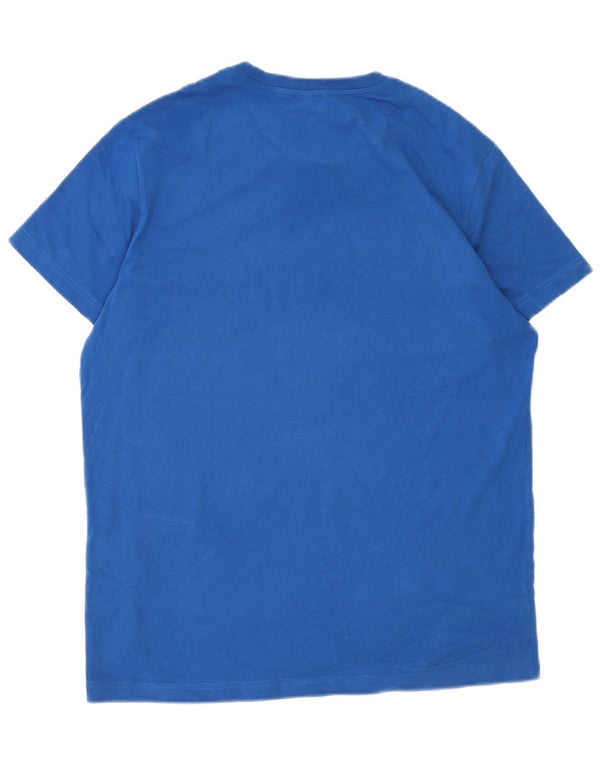 Diesel Herre Grafisk T-Shirt Top XL Blå Bomuld
