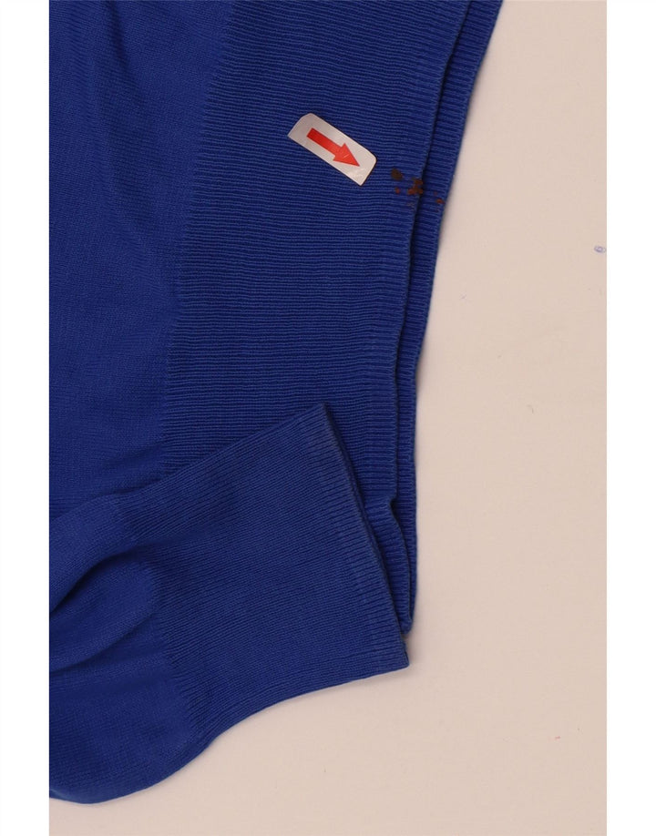 Zara Herre V-hals sweater mellemblå bomuld