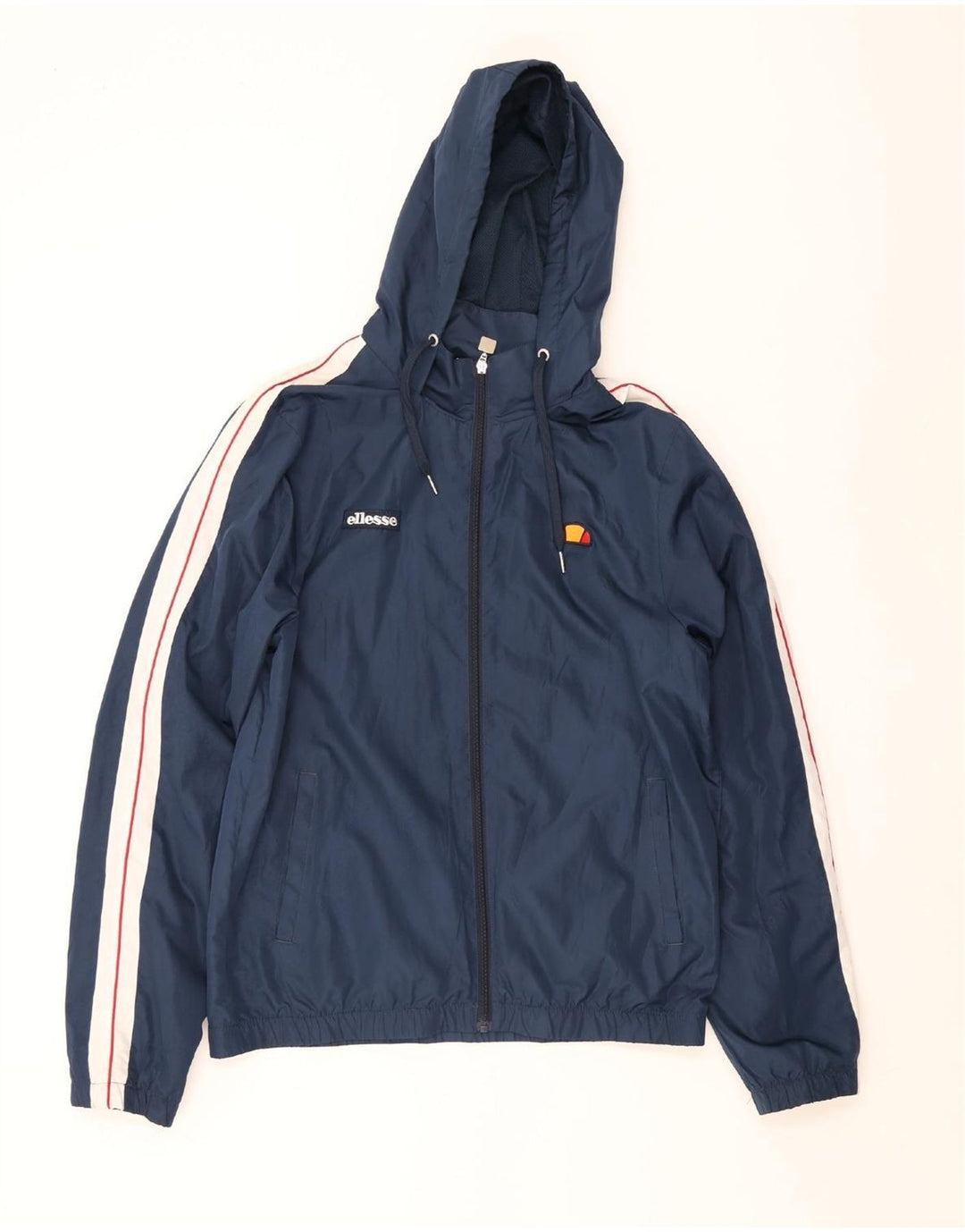 Ellesse Mens Hooded Rain Jacket UK 42 XL Blue Colourblock Polyester