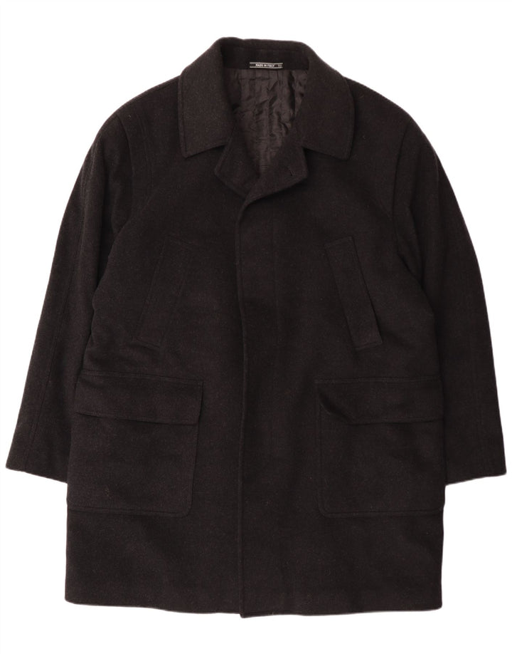 Franco Ancona Mens Overcoat IT 52 XL Black Wool