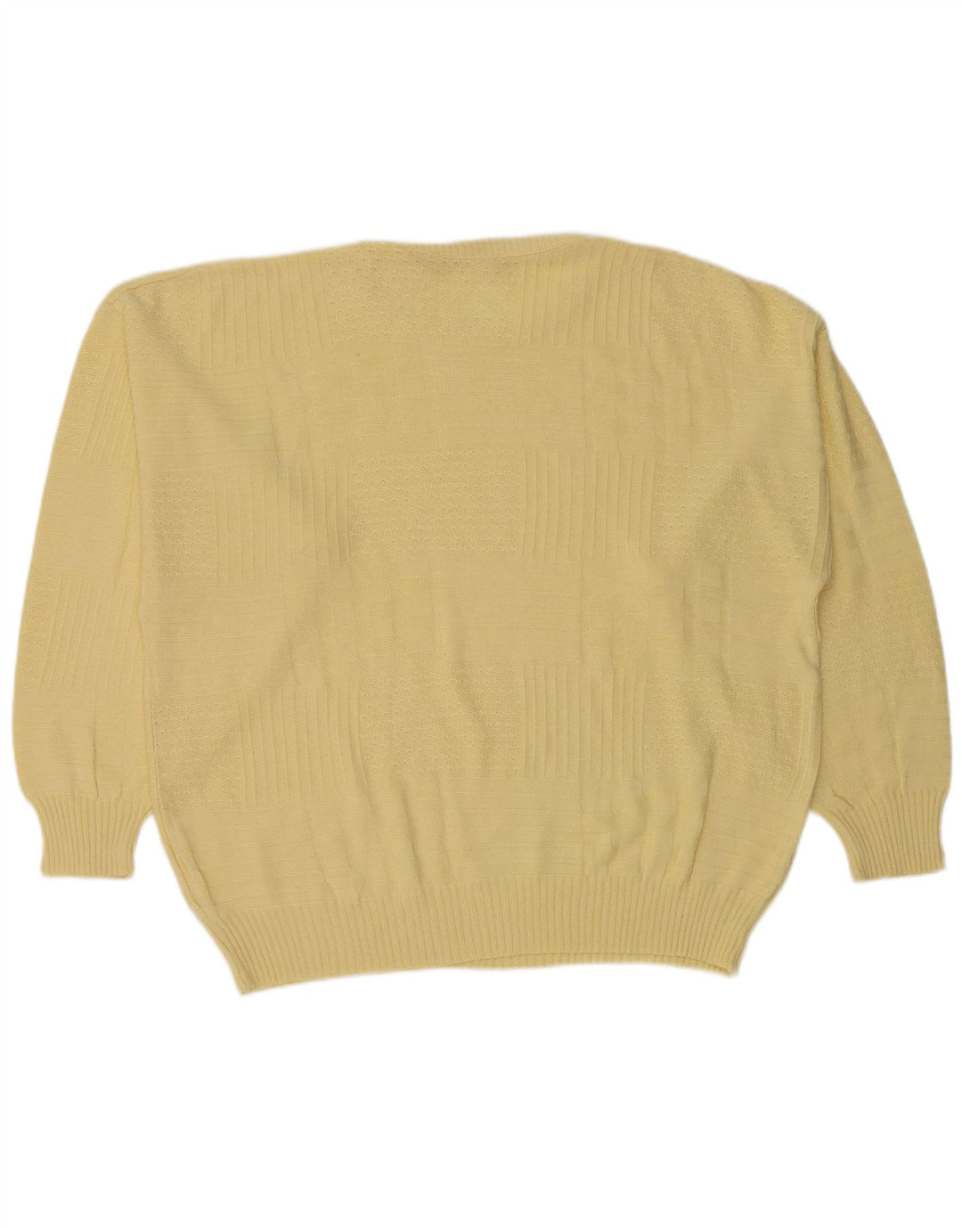 Vintage Mens Crew Neck Jumper Sweater IT 50 Medium Yellow Polyacrylic