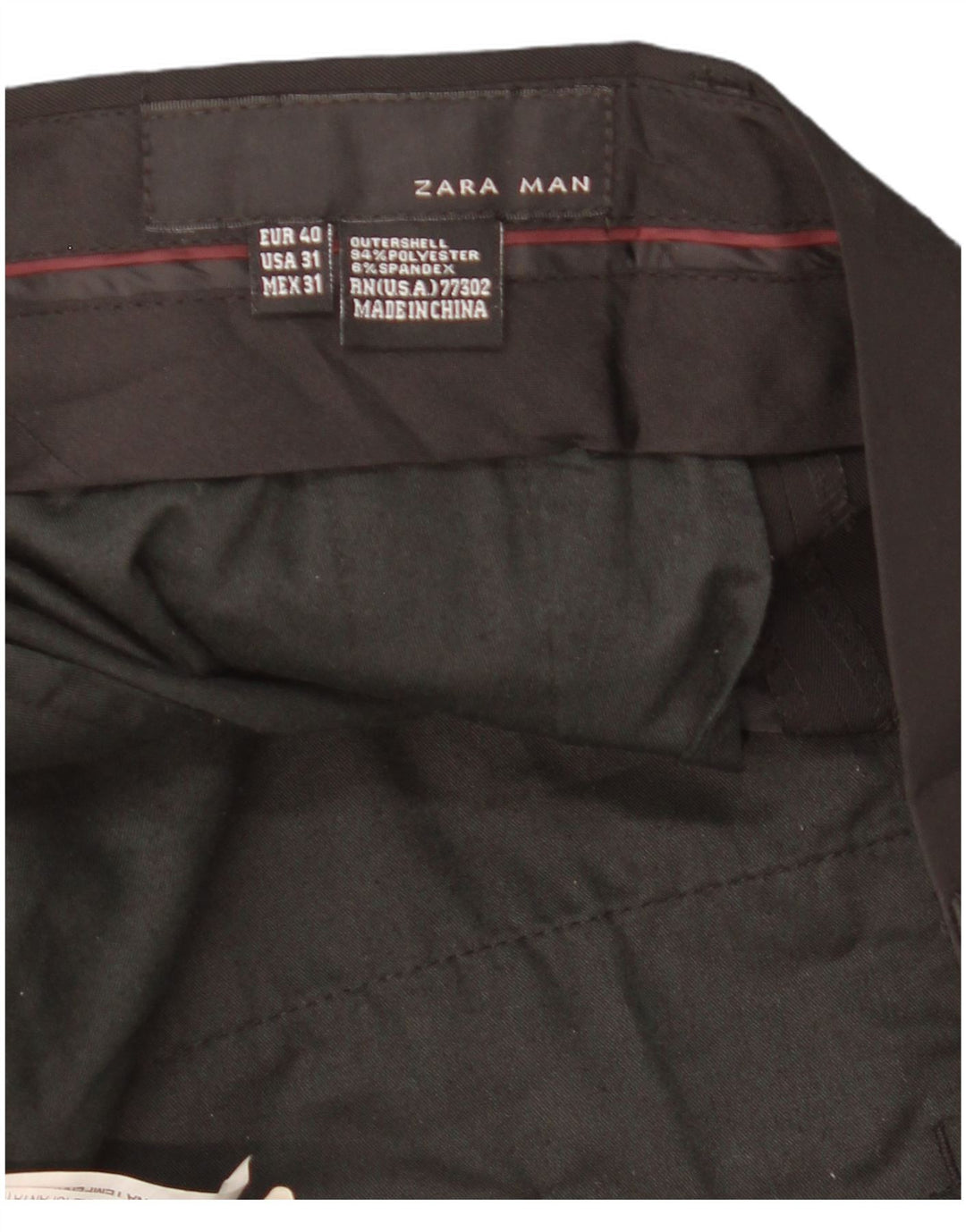 ZARA Mens Straight Chino Trousers EU 40 Medium W31 L34 Black Polyester