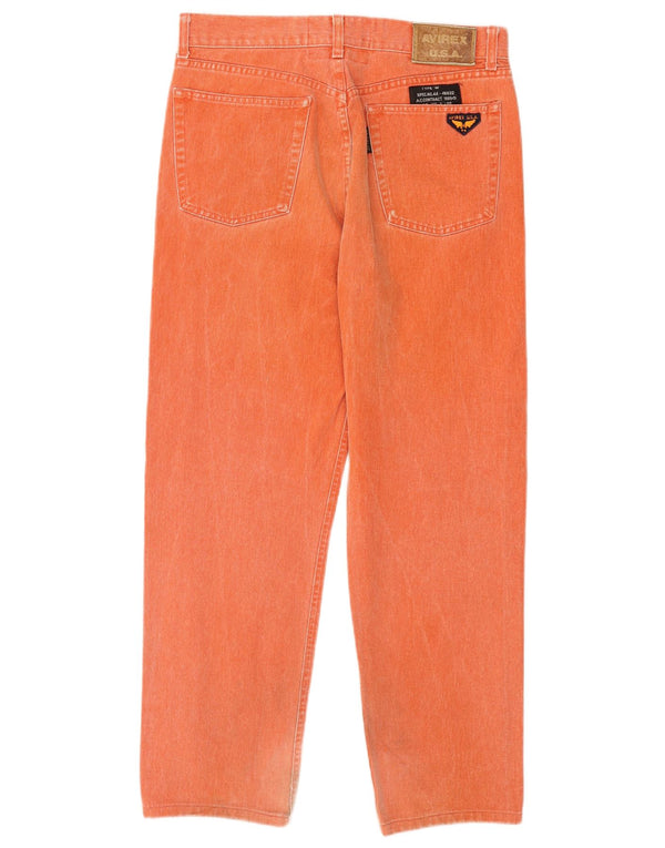 Avirex Herren Straight Jeans W33 L29 Orange Baumwolle