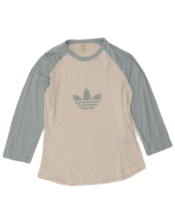 Adidas Dame Grafisk Top 3/4 ærme IT 44 Medium Hvid Colourblock Bomuld