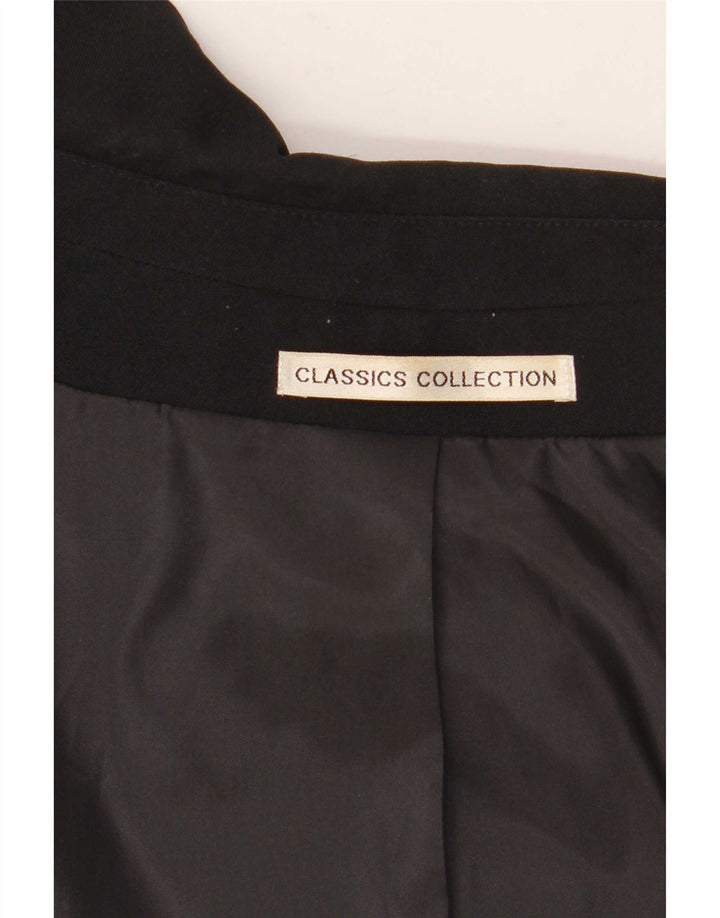 Vintage Womens Full Zip Blazer Jacket UK 16 Large Black