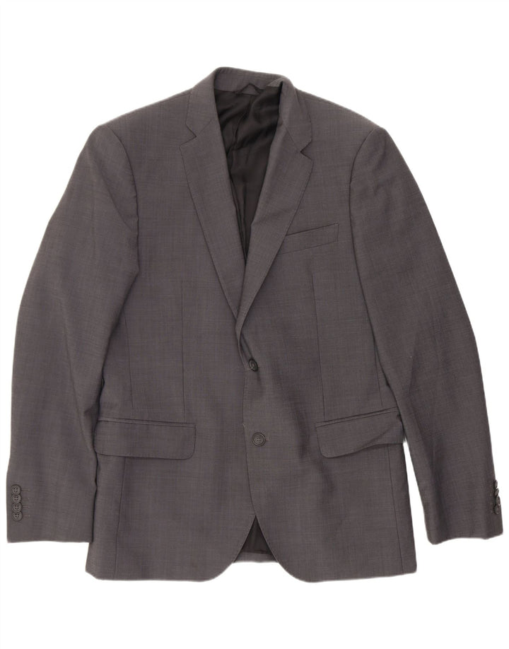 Calvin Klein Chaqueta tipo blazer de 2 botones para hombre IT 46 Poliéster gris pequeño
