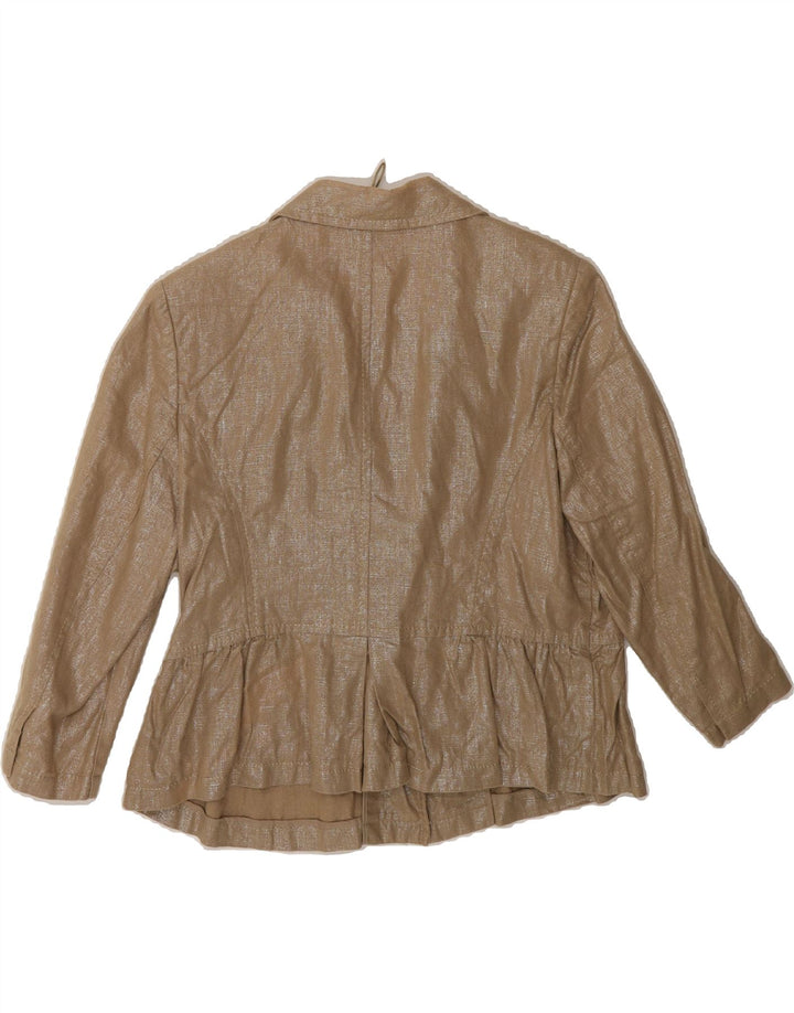 MARKS & SPENCER Womens 1 Button 3/4 Sleeve Blazer Jacket UK 18 XL  Brown Vintage Marks & Spencer and Second-Hand Marks & Spencer from Messina Hembry 