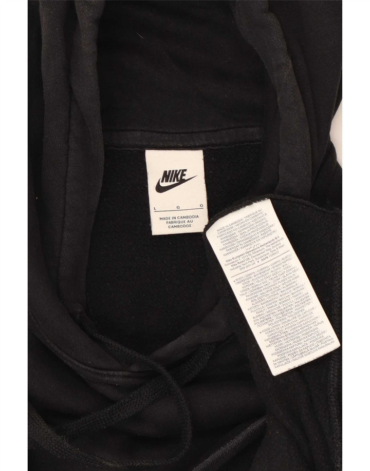 Nike Mens Hoodie Jumper Large Black Cotton