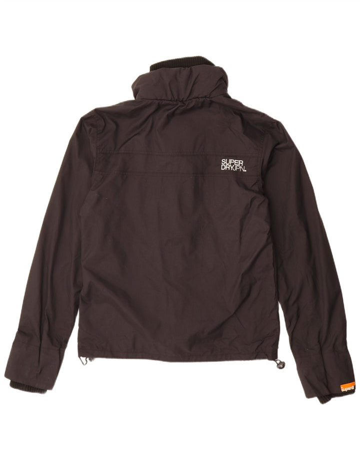 Superdry Grafisk regnjakke til mænd UK 36 Lille sort nylon