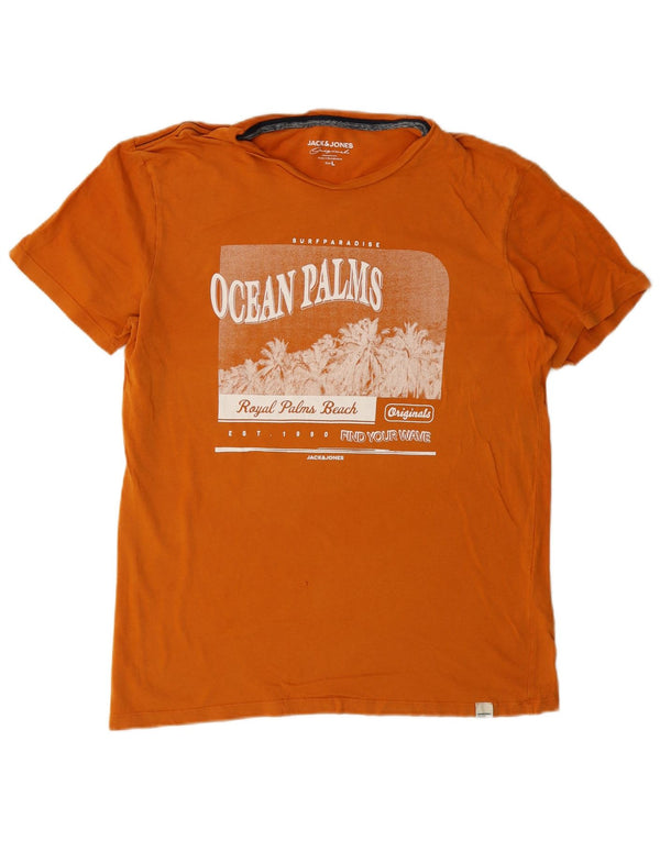 Jack & Jones T-Shirt Graphique Homme Grand Orange Coton