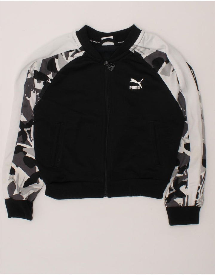 PUMA Boys Tracksuit Top Jacket 7-8 Years Small Black Camouflage Polyester Vintage Puma and Second-Hand Puma from Messina Hembry 