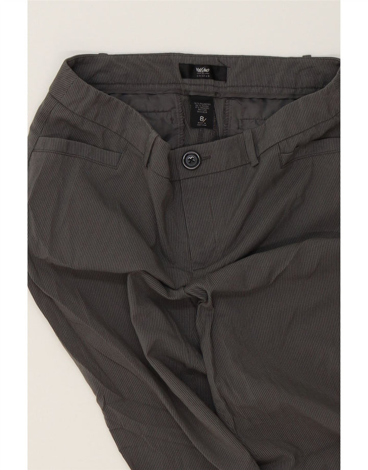 MOSSIMO Womens Bootcut Casual Trousers US 8 Medium W34 L32 Grey Pinstripe Vintage Mossimo and Second-Hand Mossimo from Messina Hembry 