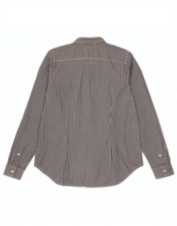 Camicia slim fit da donna Ralph Lauren US 14 XL cotone gessato marrone