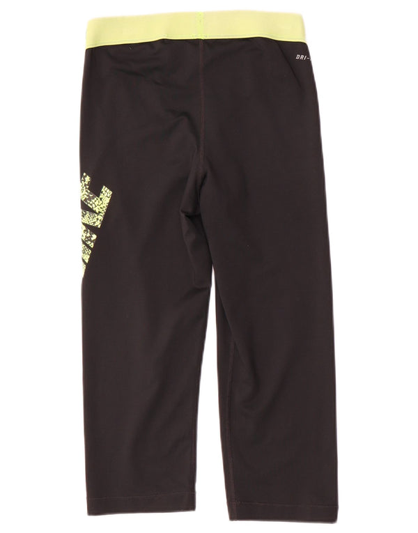 Leggings Nike Dri Fit Capri Graphic pentru femei UK 14 Poliester mediu negru