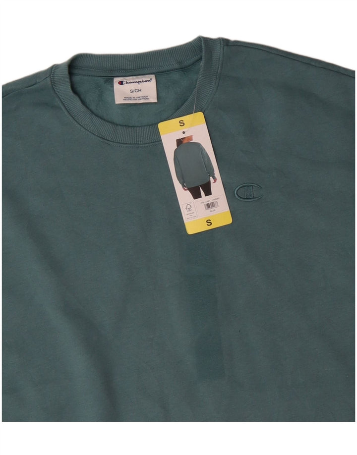 CHAMPION Womens Oversized Sweatshirt Jumper UK 10 Small Green Polyester