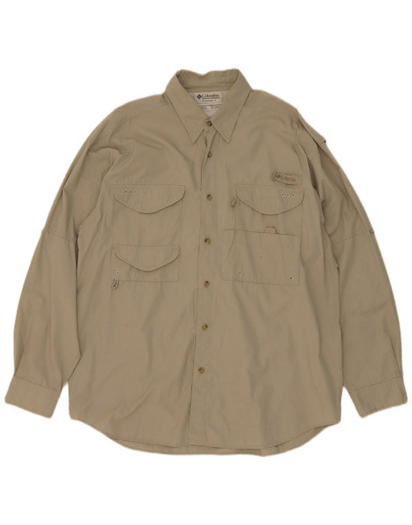 Camicia da uomo Columbia in cotone kaki medio