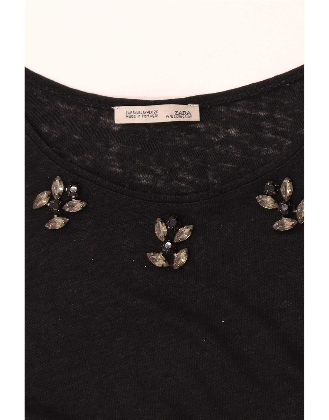 Zara Womens Top 3/4 Sleeve UK 10 Small Black