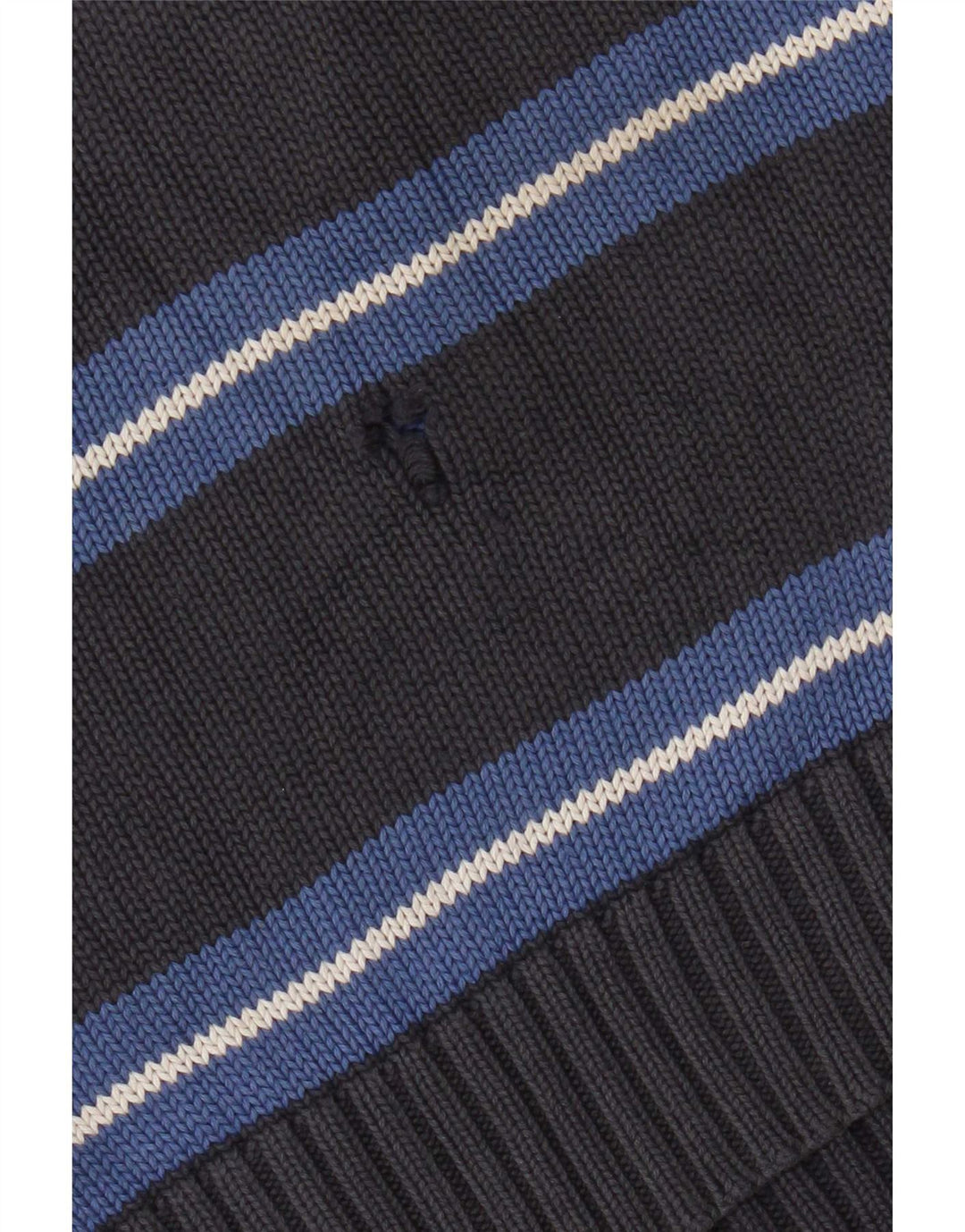 Zara Mens V-Neck Jumper Sweater Large Grey Striped