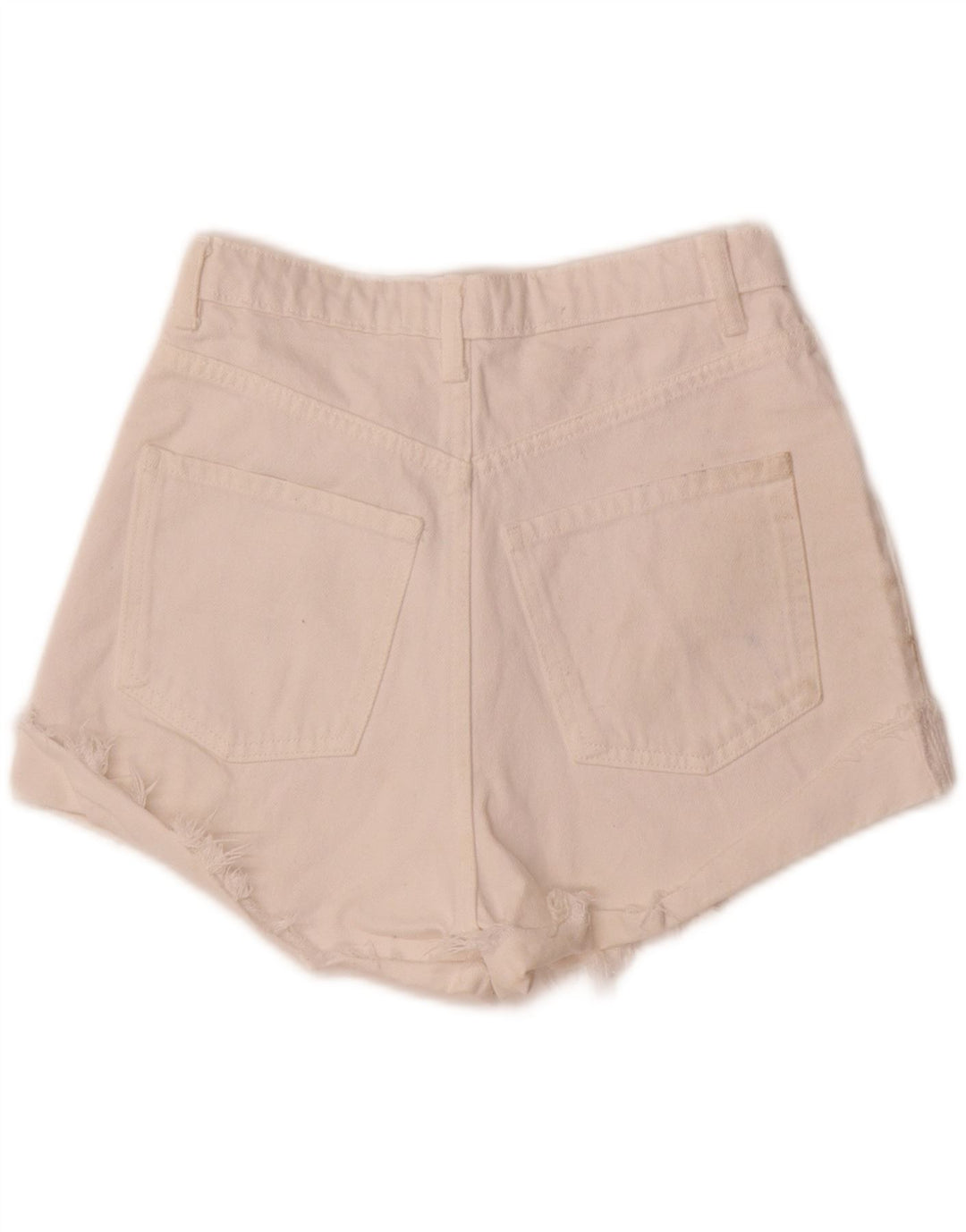 ZARA Womens Denim Shorts EU 34 2XS W24 White Vintage Zara and Second-Hand Zara from Messina Hembry 