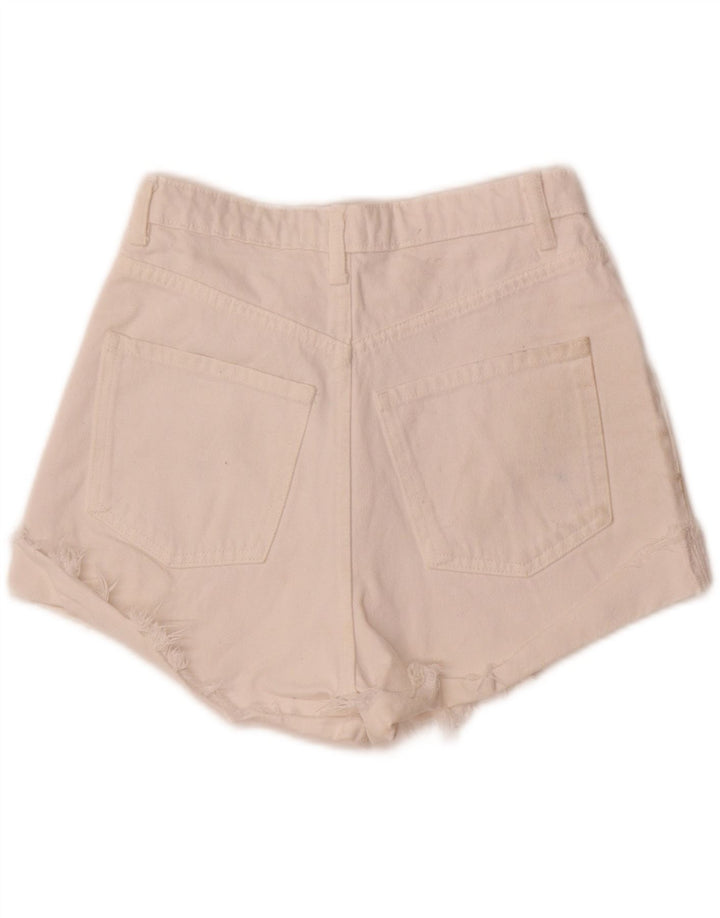 ZARA Womens Denim Shorts EU 34 2XS W24 White Vintage Zara and Second-Hand Zara from Messina Hembry 