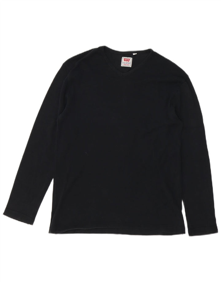 Levi's Womens Top Long Sleeve UK 14 Medium Black Cotton