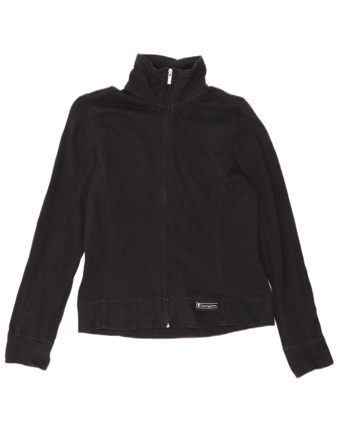Champion Womens Easy Fit Tracksuit Top Jacket UK 10 Small Black
