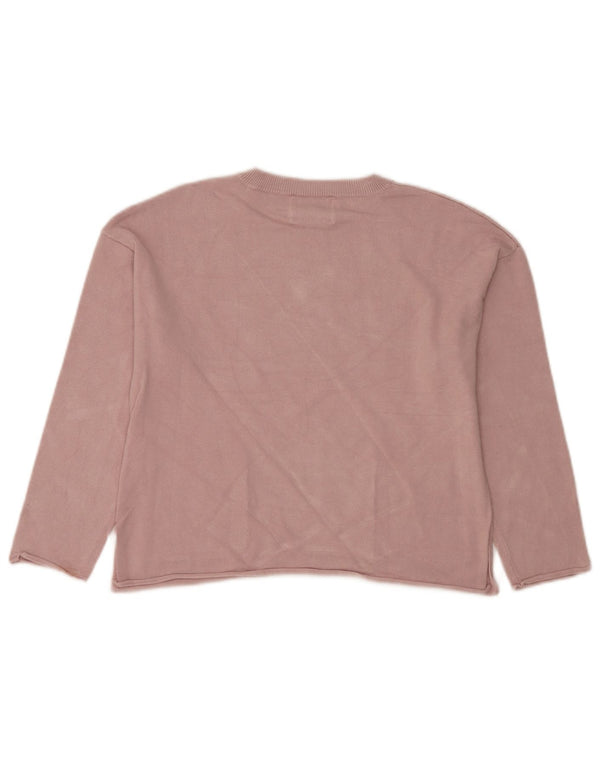 Zara Girls Crew Neck Jumper Sweater 11-12 Years Pink Viscose