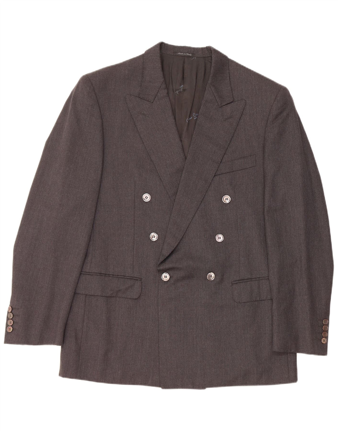 PIERRE CARDIN Mens Double Breasted Blazer Jacket EU 50 Large Grey Wool