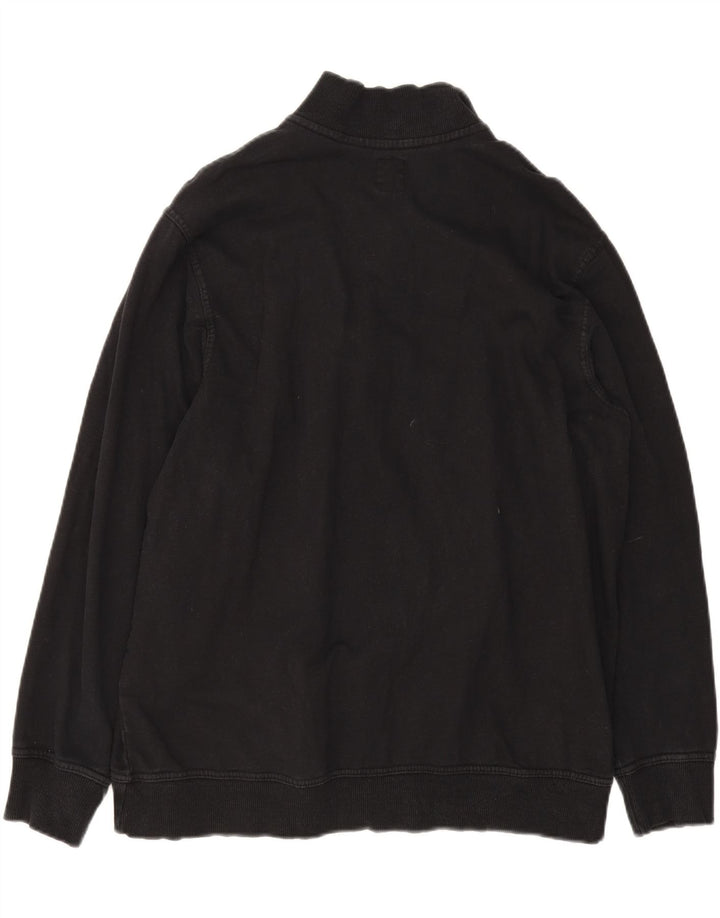 DOCKERS Mens Zip Neck Sweatshirt Jumper XL Black Cotton Vintage Dockers and Second-Hand Dockers from Messina Hembry 