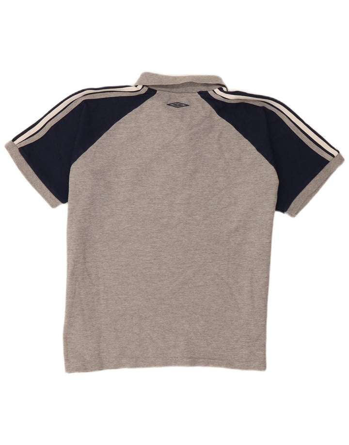 Umbro Herren-Poloshirt aus mittelgrauer Colourblock-Baumwolle