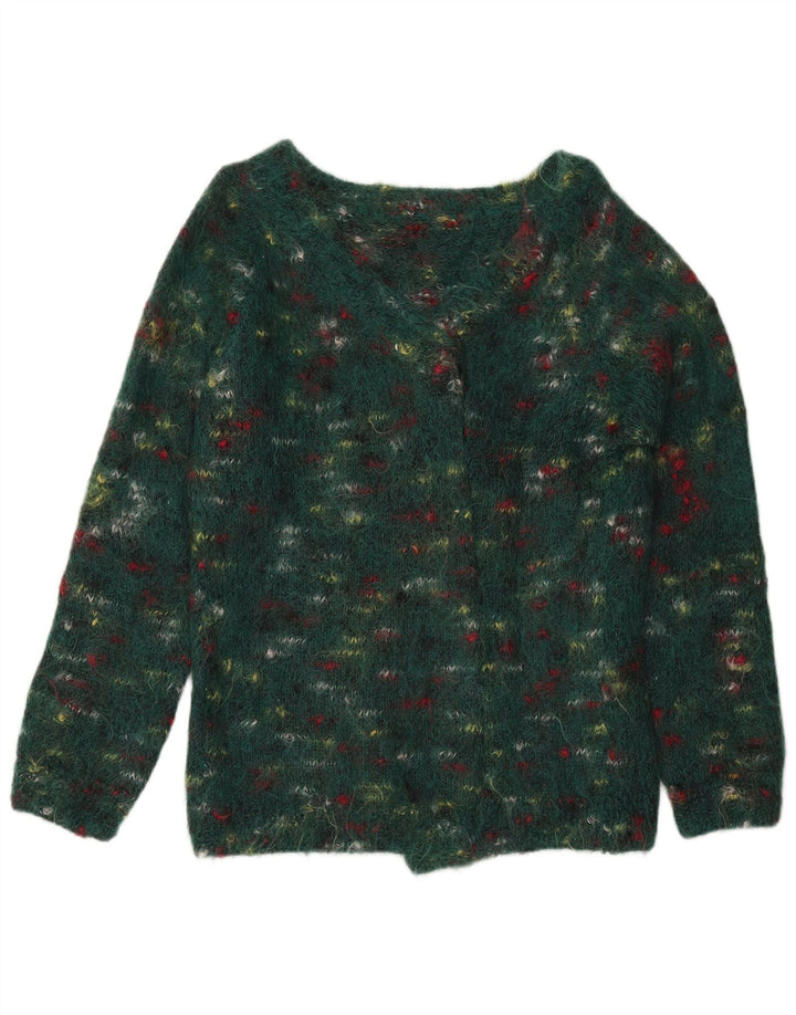 Vintage Womens Jumper Sweater UK 14 Medium Green Flecked