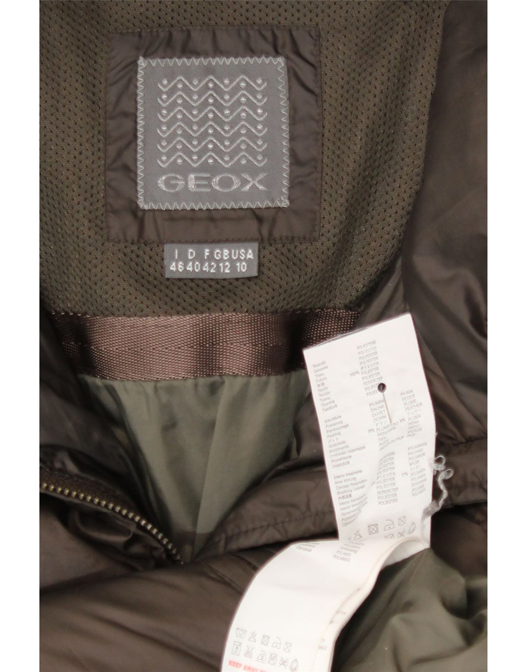 Geox Womens Hooded Padded Coat UK 12 Medium Brown Polyester