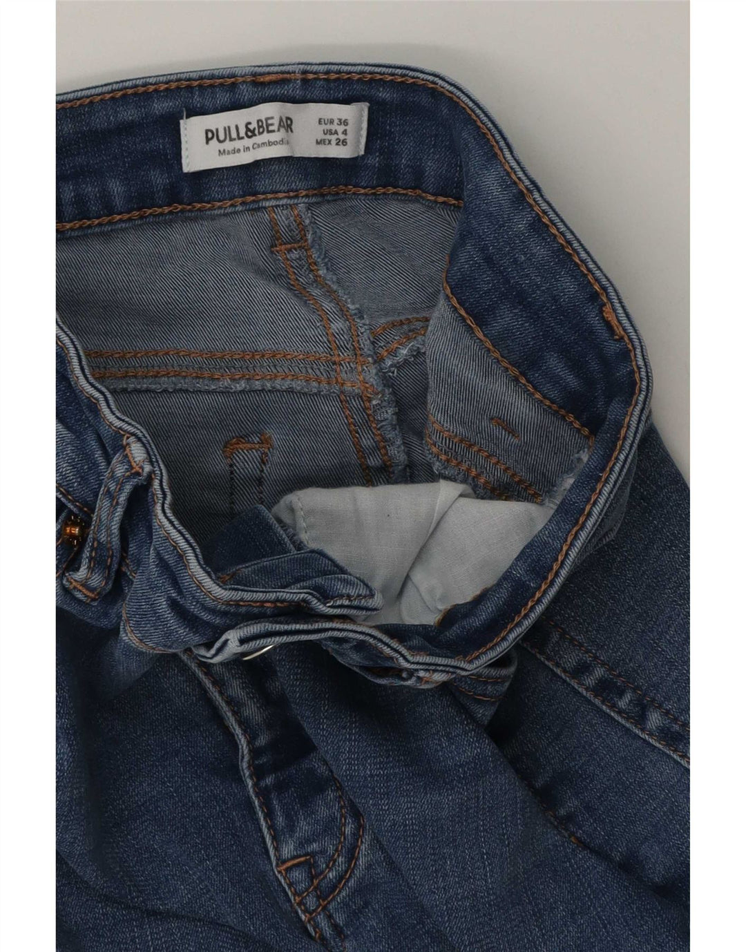 Pull & Bear Damen Schlagjeans EU 36 Small W26 L32 Blau