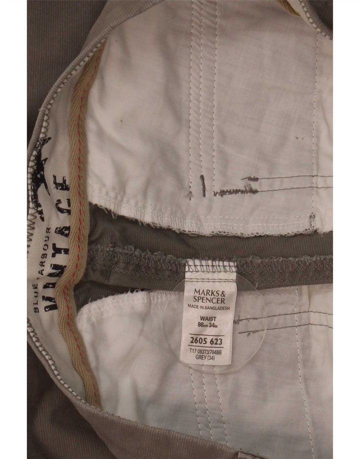 Marks & Spencer Mens Vintage Bermuda Shorts W32 Medium Grey Cotton