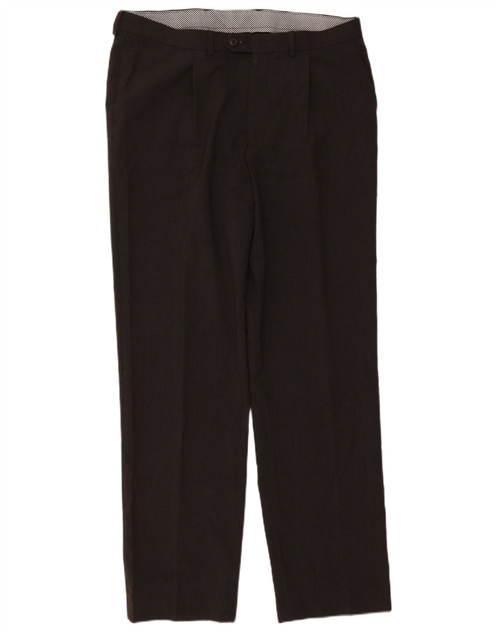 Marks & Spencer Mens Pegged Suit Trousers W36 L33 Grey Polyester