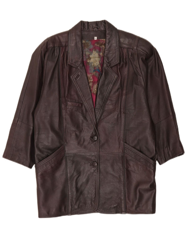 Vintage oversized læderfrakke til kvinder EU 38 Medium Brun