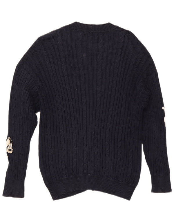 Valeria Zaccarelli Maglione cardigan da golf da donna UK 14 Medio Blu Navy