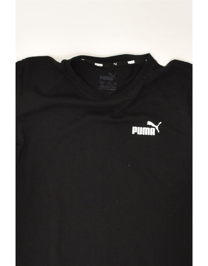 PUMA Boys T-Shirt Top 11-12 Years Black Cotton | Vintage Puma | Thrift | Second-Hand Puma | Used Clothing | Messina Hembry 