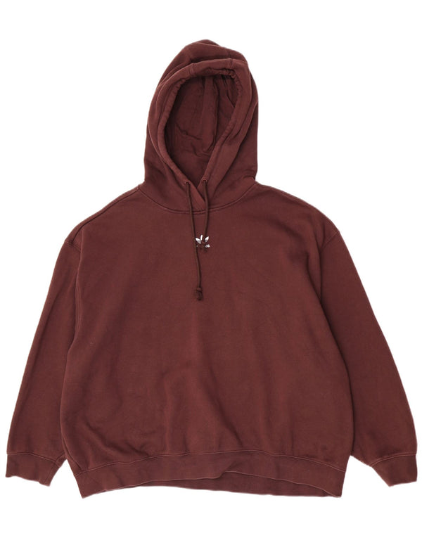Adidas Pull à capuche surdimensionné pour femme UK 20/22 XL Marron Coton