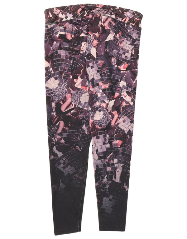 Reebok Leggings Femme UK 16/18 Large Polyester Géométrique Multicolore