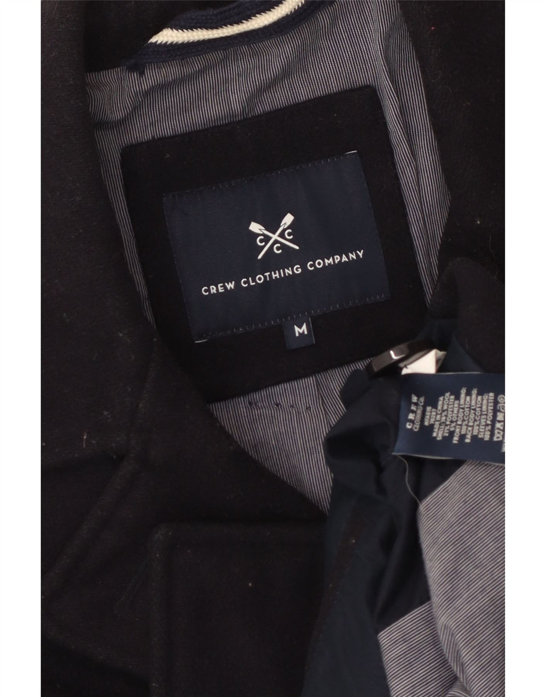 Crew Clothing Herre Ærtefrakke UK 38 Medium Navy Blue Wool
