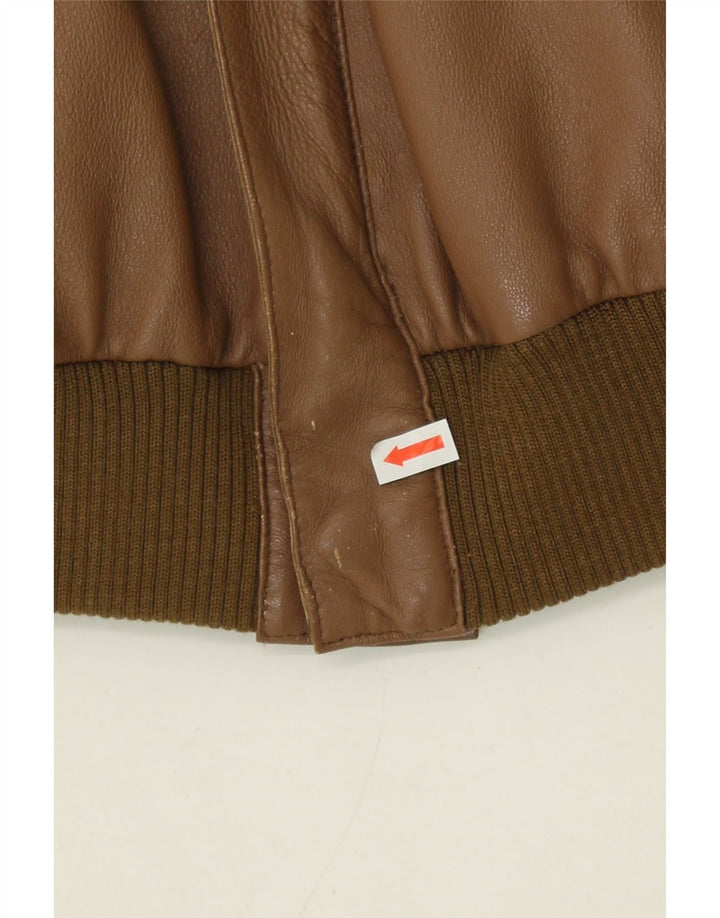 VINTAGE Mens Bomber Jacket IT 48 Medium Brown Vintage Vintage and Second-Hand Vintage from Messina Hembry 