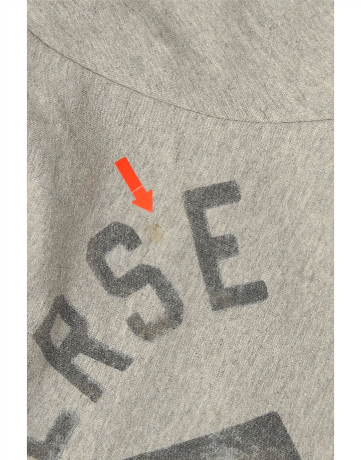 CONVERSE Mens Graphic Hoodie Jumper Medium Grey Cotton Vintage Converse and Second-Hand Converse from Messina Hembry 