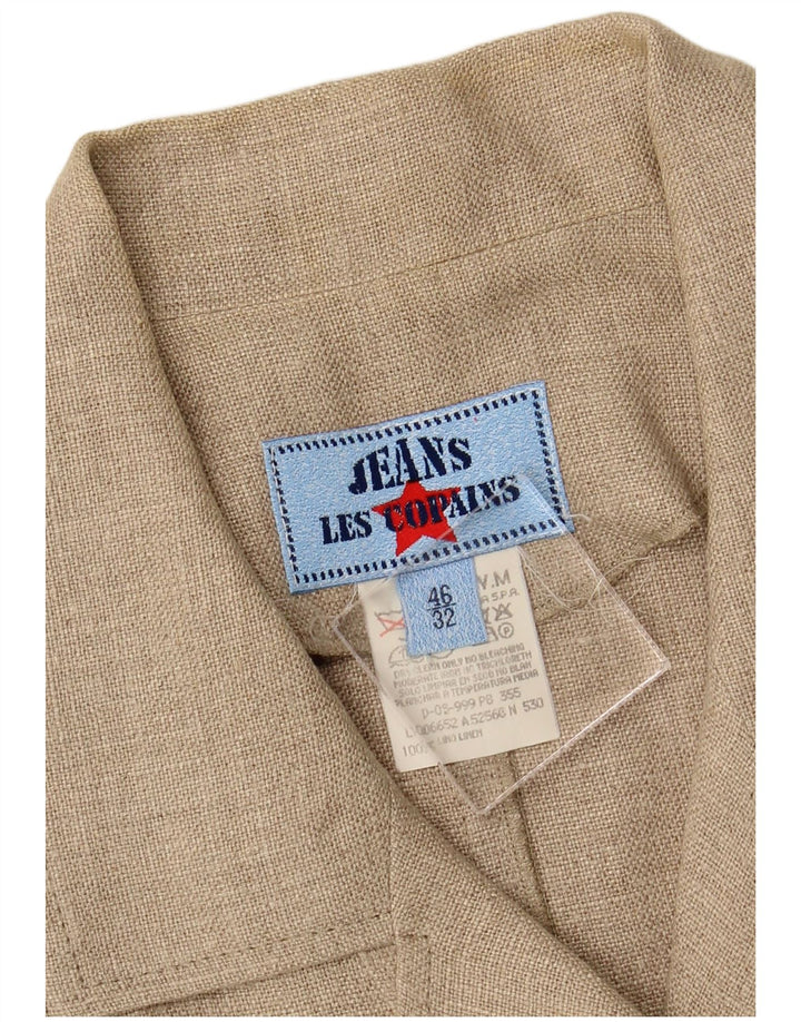 LES COPAINS Dame 4-knaps blazerjakke IT 46 Stor beige hør