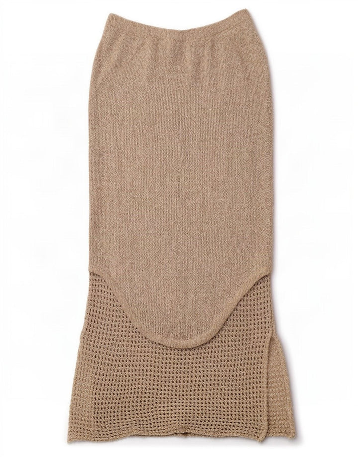 Gonna lunga in maglia da donna Roisin McCarthy media W30 cotone beige