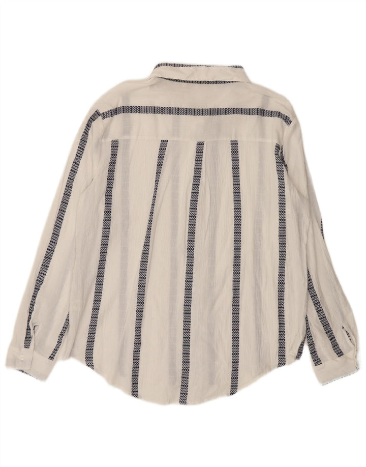 BKE Womens Shirt UK 16 Large White Striped Cotton