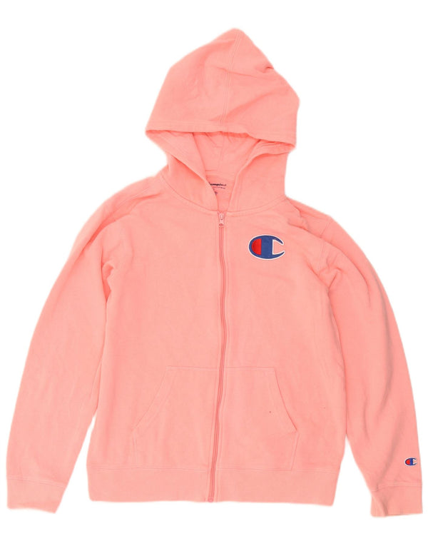 Champion Girls Graphic Zip Hoodie πουλόβερ 13-14 ετών XL Ροζ βαμβακερό